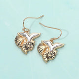 Metal Whale Tail Starfish Conch Shell Dangle Earrings