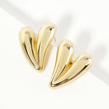 Gold Dipped Chunky Metal Heart Earrings