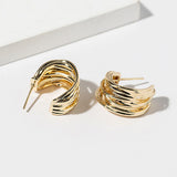 Gold Dipped Layered Curve Hoop Earrings