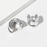 White Gold Dipped Curved Huggie Hoop Earrings