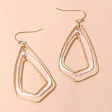 Metal Wire Geometric Triple Layered Dangle Earrings