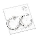 Silver Dipped Open Hoop Earrings