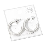 Silver Dipped Open Hoop Earrings