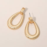Hammered Metal Teardrop Door knocker Earrings