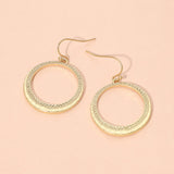 Textured Metal Hoop Drop Dangle Earrings