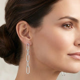 Metal Geometric Chain Link Drop Earrings