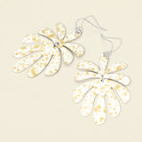 Splash Metal Leaf Link Dangle Earrings