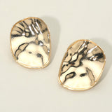 Hammered Metal Organic Shape Plate Earrings