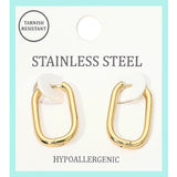 Stainless Steel Geometric Huggie Hoop Earrings