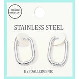 Stainless Steel Geometric Huggie Hoop Earrings