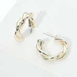 14K Gold Plated Twisted Hoop Earrings