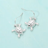 Metal Sea Turtle Dangle Earrings