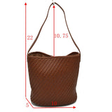 Woven Bucket Hobo Bag with Wide Shoulder Strap