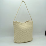 Woven Bucket Hobo Bag with Wide Shoulder Strap