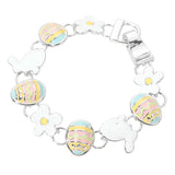Enamel Easter Bunny Egg Flower Link Magnetic Bracelet
