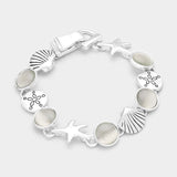 Shimmery Starfish Shell Link Magnetic Bracelet