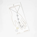 White Gold Dipped CZ Pearl Flower Link Hand Chain Magnetic Bracelet
