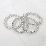 4PCS - Textured Metal Ball Beaded Stretch Multi Layered Bracelets
