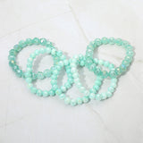 5PCS - Faceted Beaded Stretch Multi Layered Bracelets