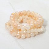 5PCS - Faceted Beaded Stretch Multi Layered Bracelets