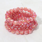 5PCS - Faceted Beaded Stretch Multi Layered Bracelets