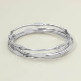4PCS - Textured Metal Pointed Multi Layered Bangle Bracelets
