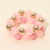 2PCS - Chunky Ball Beaded Stretch Multi Layered Bracelets