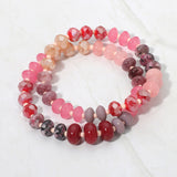 2PCS - Faceted Pebble Beaded Stretch Multi Layered Bracelets