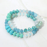 2PCS - Faceted Pebble Beaded Stretch Multi Layered Bracelets