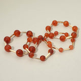 4PCS - Round Ball Metal Bar Beaded Stretch Multi Layered Bracelets