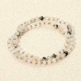 2PCS - Faceted Beaded Stretch Multi Layered Bracelets