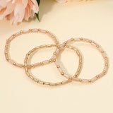 3PCS - Faceted Tube Beaded Stretch Multi Layered Bracelets
