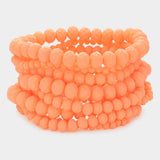 9PCS Faceted Bead Stretch Bracelets