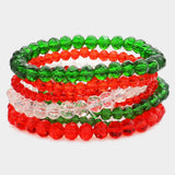 9PCS Faceted Bead Stretch Bracelets