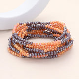 10PCS - Faceted Beaded Multi Layered Stretch Bracelets