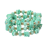 3PCS - Boho Chip Beaded Stretch Multi Layered Bracelets