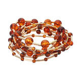 7PCS - Resin Ball Metal Bar Beaded Stretch Multi Layered Bracelets