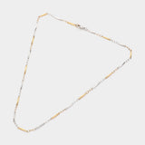 Two Tone Metal Bracelet & Necklace Jewelry Set