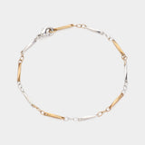 Two Tone Metal Bracelet & Necklace Jewelry Set