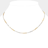 Two Tone Metal Bracelet & Necklace Jewelry Set