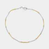 2PCS - Two Tone Snake with Bead Chain Necklace with Bracelet