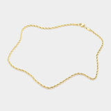 16 INCH, 3mm Stainless Steel Rope Chain Necklace