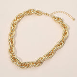 Twisted Bold Interwoven Link Chain Necklace
