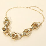 Abstract Textured Metal Interlocking Ball Link Necklace