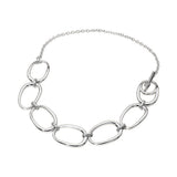 Stainless Steel Bold Oval Link Toggle Necklace