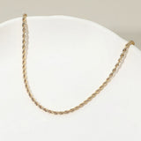 18K Gold Filled Twisted Rope Chain Necklace