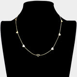 Metal Heart Station Necklace