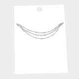 Brass Metal Chain Triple Layered Necklace