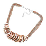 Antique Metal O-Ring Stacked Necklace