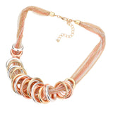 Antique Metal O-Ring Stacked Necklace